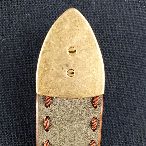 LIZ CLAIBORNE Brown Suede Leather Top Stitching Belt Size S - Picture 8 of 10